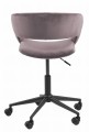 Filigranowy aksamitny fotel biurowy Grace różowy Actona