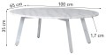 Owalny stolik kawowy blat marmurowy