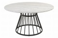 Okrągły stolik kawowy Round na nodze z kutego żelaza Marmur