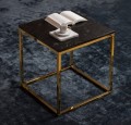 Stolik kawowy Accent blat Labradoryth złota podstawa 50x50