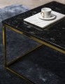 Stolik kawowy Accent blat Labradoryth złota podstawa 75x75