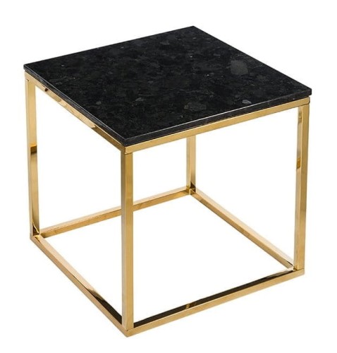 Stolik kawowy Accent blat Labradoryth złota podstawa 50x50