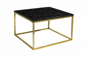 Stolik kawowy Accent blat Labradoryth złota podstawa 75x75