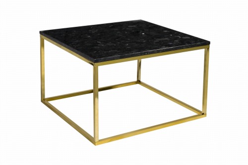 Stolik kawowy Accent blat Labradoryth złota podstawa 75x75