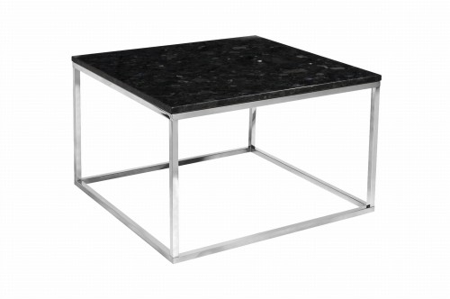 Stolik kawowy Accent blat Labradoryth chromowa podstawa 75x75 