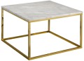 Stolik kawowy Accent blat biały marmur podstawa złota lśniąca 75x75