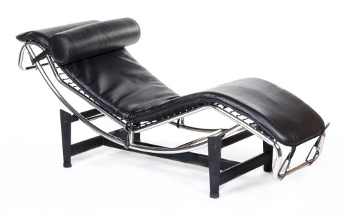 Czarny Szezlong Skóra Naturalna