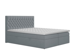 Łóżko kontynentalne Elegance z pojemnikiem jasnoszare
