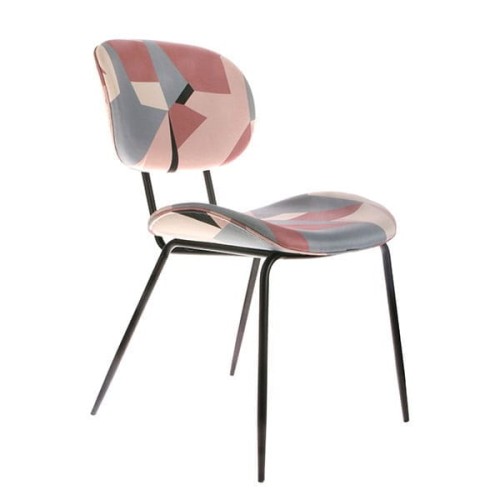 Krzesło do jadalni z geometrycznym nadrukiem