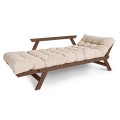 Sofa dwuosobowa Allegro Walnut rozkładana jasny beż