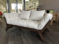 Sofa dwuosobowa Allegro Walnut rozkładana jasny beż