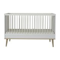 Białe łóżeczko dziecięce Quax Flow 140x70 White&Oak