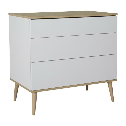 Biała komoda 3 szuflady Quax Flow White&Oak