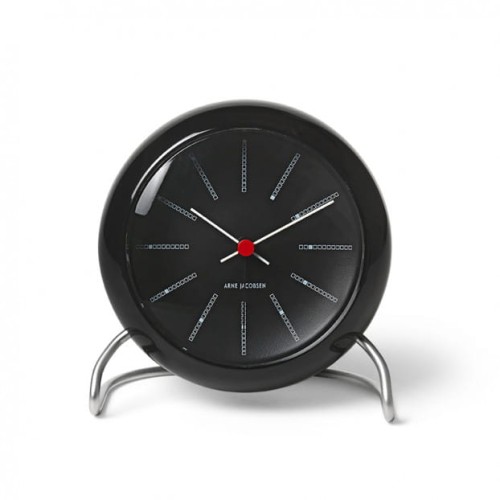Arne Jacobsen zegar stołowy Bankers Black