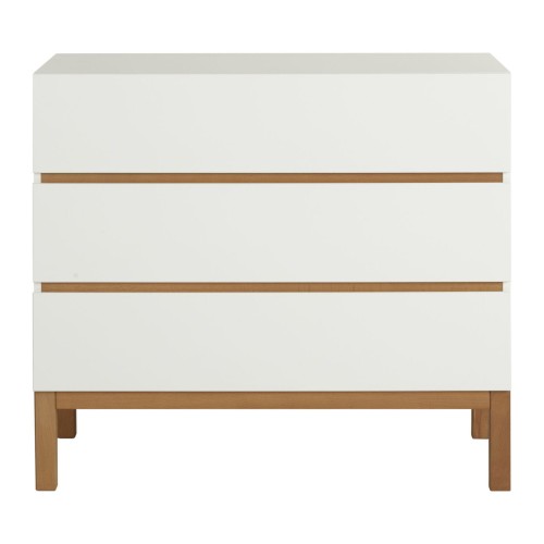 Komoda Quax indigo z trzema szufladami biała