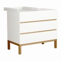 Komoda Quax indigo z trzema szufladami biała