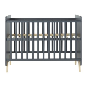 Antracytowe łóżeczko niemowlęce Quax Loft 120x60