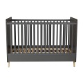 Antracytowe łóżeczko niemowlęce Quax Loft 140x70