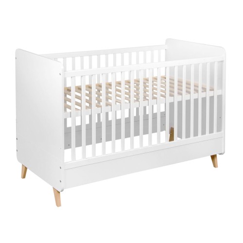 Białe łóżeczko niemowlęce Quax Loft 140x70