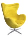 Fotel EGG SZEROKI VELVET Żółty