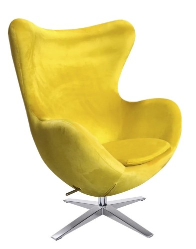 Fotel EGG SZEROKI VELVET Żółty