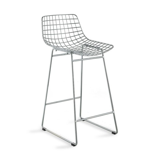 Stołek barowy metalowy Wire chromowany HKLiving