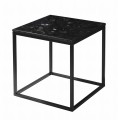 Kwadratowy Stolik kawowy Accent 50x50 Labradoryt czarna podstawa