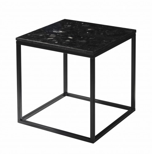 Kwadratowy Stolik kawowy Accent 50x50 Labradoryt czarna podstawa