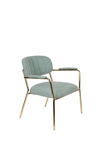 Fotel Jolien Arm złoty/ jasno zielony White Label Living