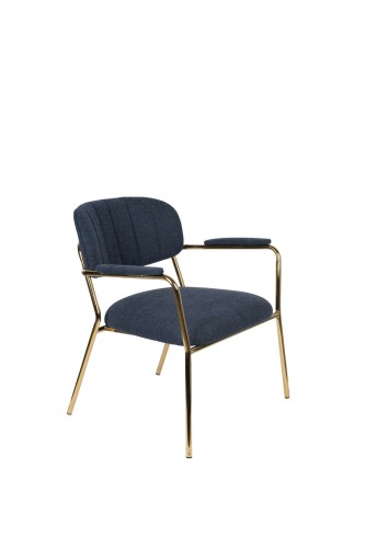 Fotel Jolien Arm złoty/ granatowy White Label Living