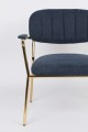 Fotel Jolien Arm złoty/ granatowy White Label Living