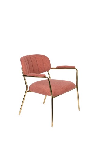 Fotel Jolien Arm złoty/ różowy White Label Living