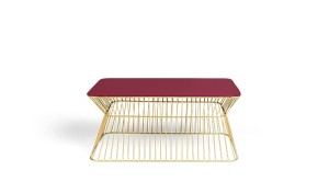 Stolik No Offence czerwone wino blat prostokątny Bold Monkey