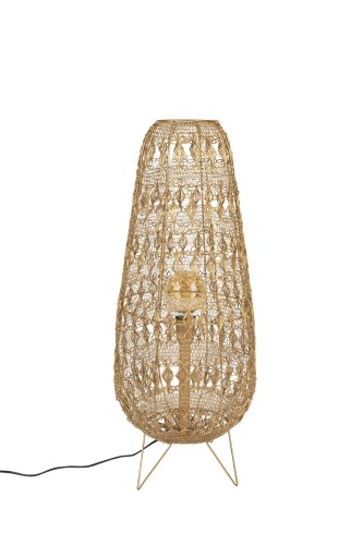 Mosiężna Lampa stołowa Filo z plecionki drucianej