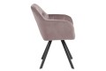 Pikowane krzesło aksamitne Lola Vic pudrowy róż auto return