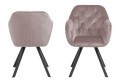 Pikowane krzesło aksamitne Lola Vic pudrowy róż auto return