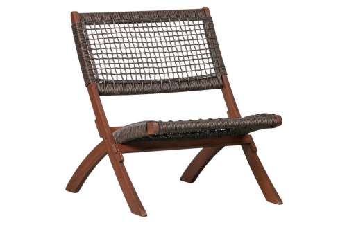 Krzesło składane Lois drewno eukaliptusowe ciemnobrązowe