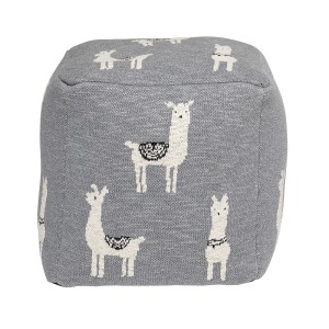 Pufa dzicięca ze swetrowej tkaniny Lama