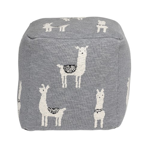 Pufa dzicięca ze swetrowej tkaniny Lama