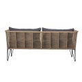 Elegancka sofa ogrodowa antracytowa poduszka Mundo