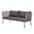 Elegancka sofa ogrodowa antracytowa poduszka Mundo