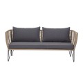 Elegancka sofa ogrodowa antracytowa poduszka Mundo