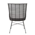 Czarny fotel rattanowy