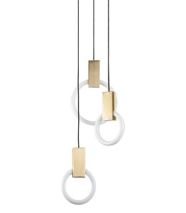 Lampa wisząca Hopp Disc 3 antyczny mosiądz