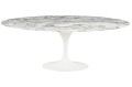 Owalny stół TULIP ELLIPSE MARBLE Arabescato - marmurowy blat