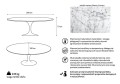 Stół Tulip Ellipse Marble Carrara