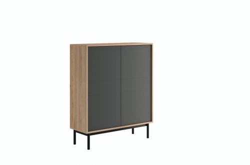 Nowoczesna komoda wysoka z antracytowym frontem 104