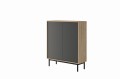 Nowoczesna komoda wysoka z antracytowym frontem 104