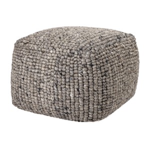 Wełniana pufa o grubym splocie