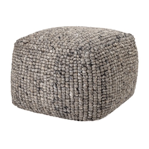 Wełniana pufa o grubym splocie